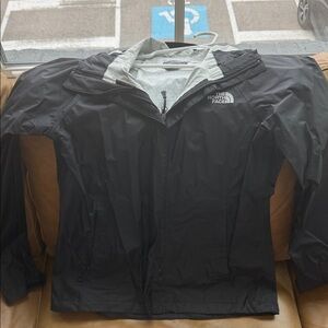The North Face Black Hooded Rain Shell Jacket